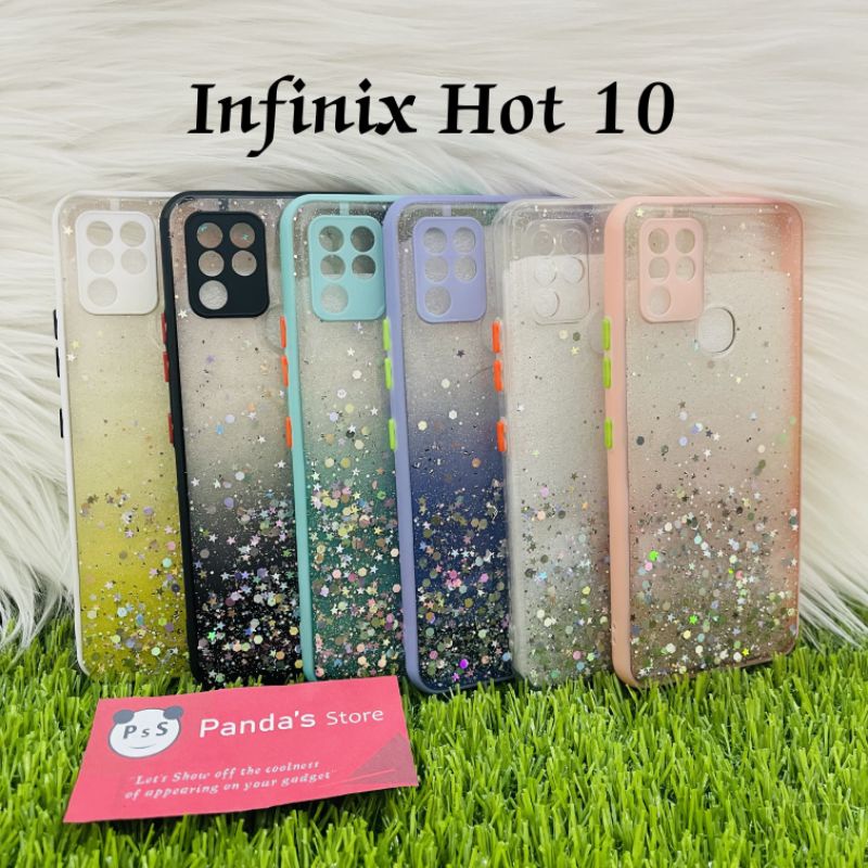 Glitter Case Infinix Hot 10 Funny Color Dengan Pelindung Kamera (PsS)