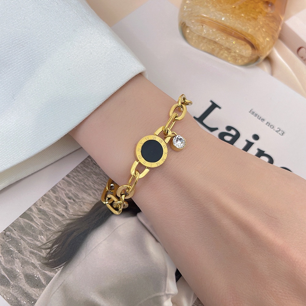 Gelang Wanita Emas 18K Sederhana Versi Korea Tidak Memudar Hypoallergenic Hadiah Terbaik B-22039