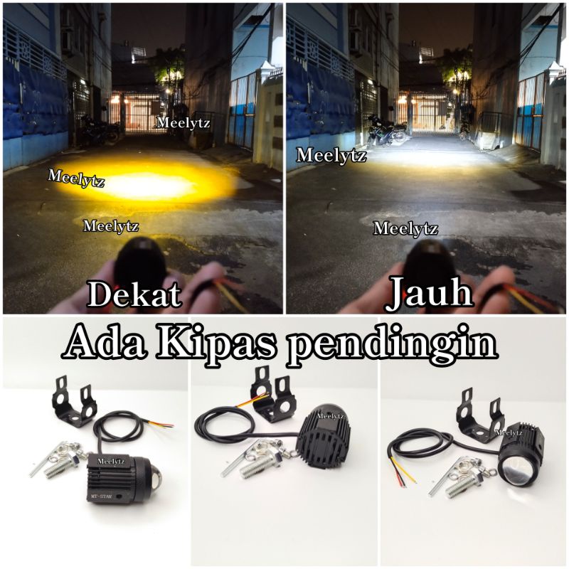 Lampu tembak Laser Led kipas putih kuning