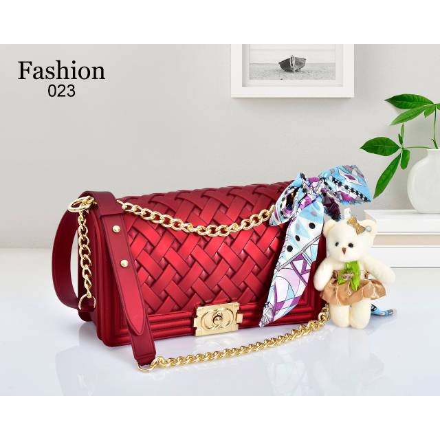 *Fashion Chanel Boy Anyam Jelly 023 # Gold Hardware promo