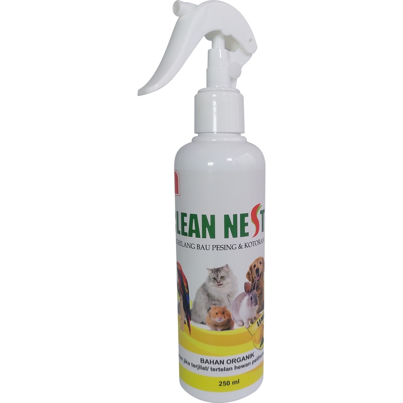 Penghilang Bau Pesing dan Kotoran Hewan Kucing Anjing Kelinci Hamster Clean Nest 250ml