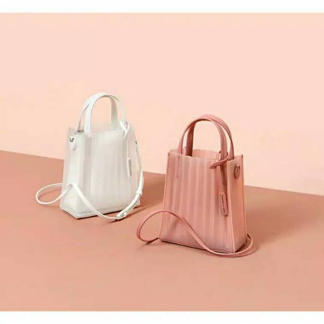 TAS WANITA C*K_JELLY BAG TRANSLUCENT WITH POUCH# 71852