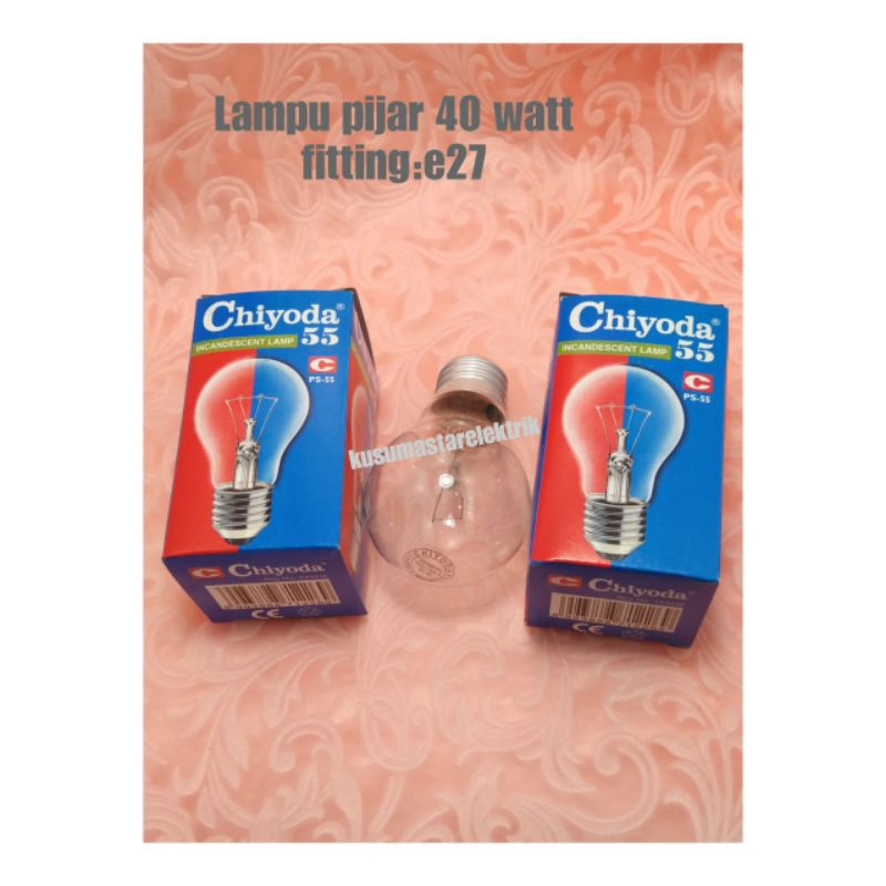 lampu bohlam pijar 40 watt.e27.lampu penetas telur 40 watt.kuning