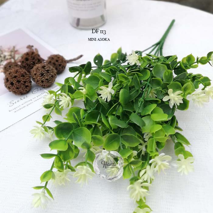 bunga asoka mini/ bunga plastik/ rumput palsu/daun eukaliptus asoka-5