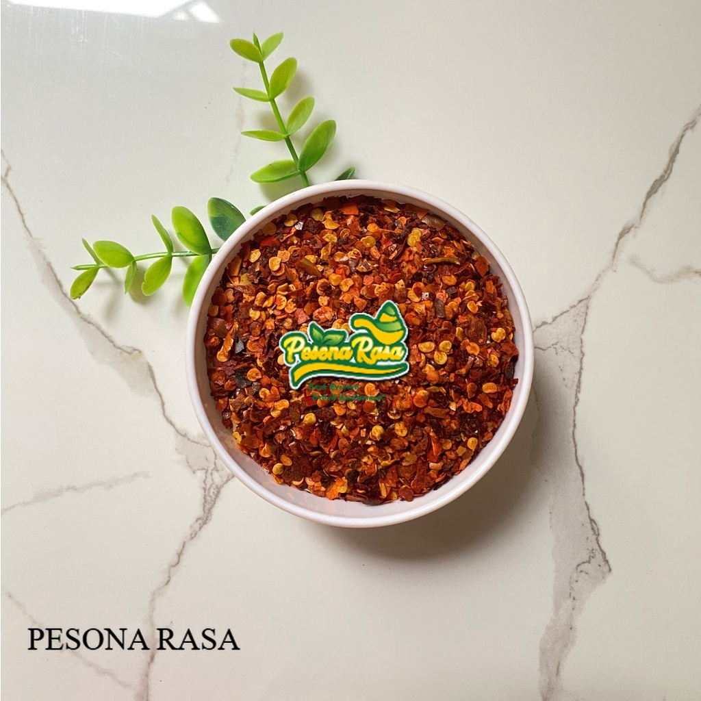 

BARU!! Cabe bubuk Kasar / Cabai / Chilli Flakes Pilihan Pesona Rasa