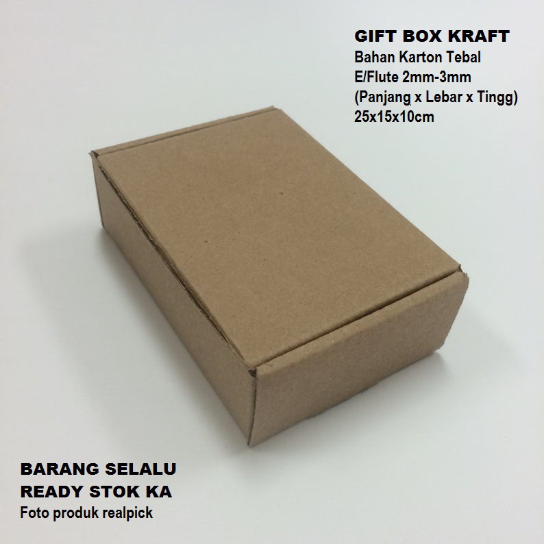 

Kardus Packing Keciil Mini 25x15x10 cm Dus Packaging Mini Polos / Gift Box Packing Olshop Kraf Murah