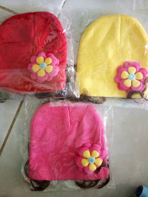 Topi bayi / topi baby motif bunga
