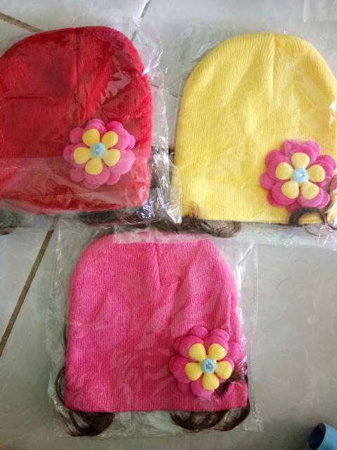 Topi bayi / topi baby motif bunga