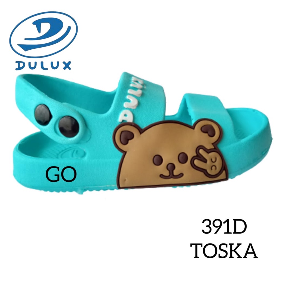 gos DULUX 391D BEAR Sandal Anak Laki-laki Bandua Tali Belakang Model Lucu Sandal Slop Anak Perempuan Model karakter Bear