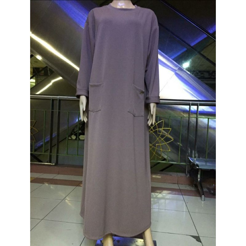 REAL PICT Gamis Bahan Kaos Polos Uniqlo Ori by Irnanda ~Stok Terbatas