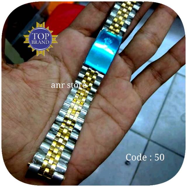 Tali Jam ROLEX DATEJUST 20mm Kombinasi Silver Gold