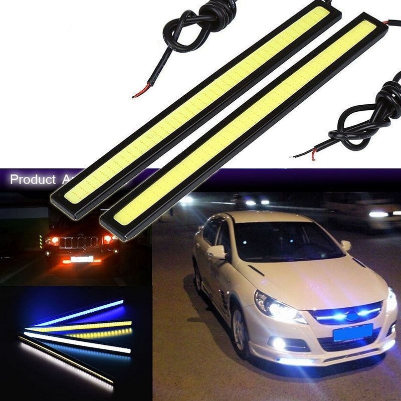 2 pcs Lampu Kabut drl led cob 17cm 12v 6500k Untuk Mobil