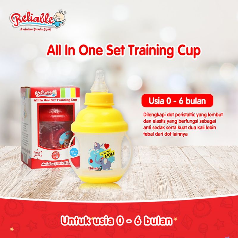 All In One Set Training Cup By Reliable || TRAINING CUP RELIABLE 225 ML || Botol Susu Anak