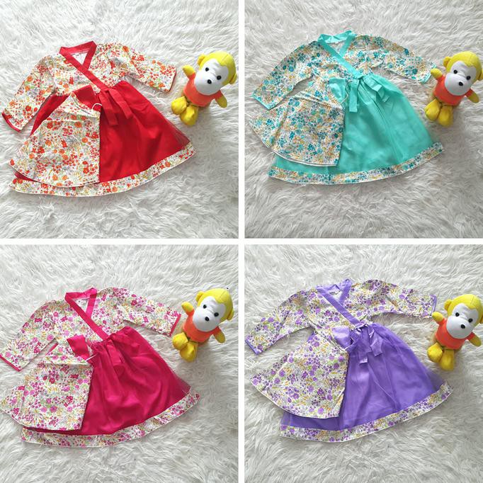 Little Baju Muslim Gamis Anak Bayi Perempuan Korea Style Bunga Harga Promo Dan Berkualitas