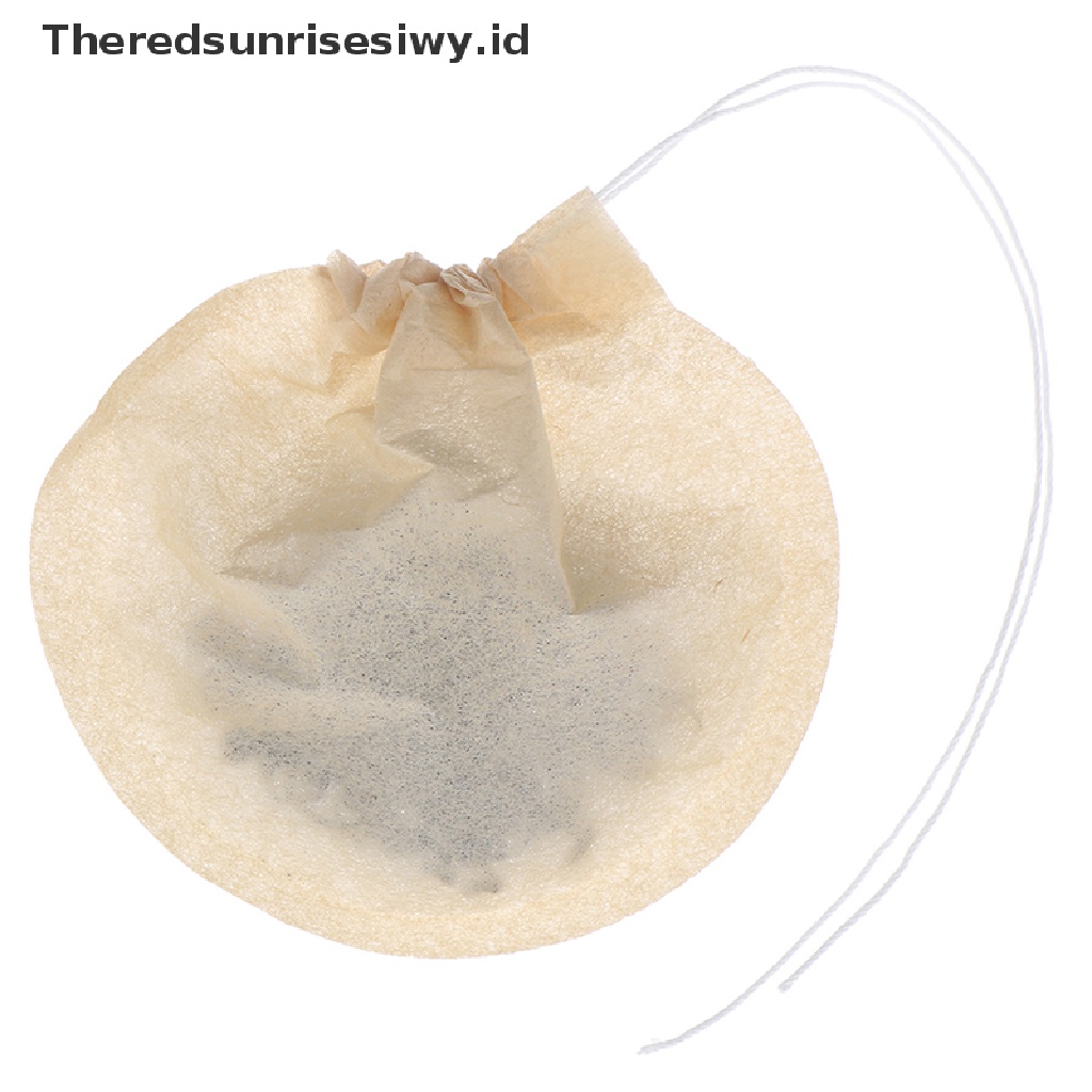 (Theredsunrisesiwy.Id) 100pcs / Lot Kantong Filter Teh Herbal Bentuk Bulat Dengan Tali