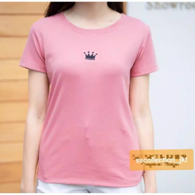 CROWN TEE / KAOS WANITA ONECK / TSHIRT / TUMBLR GIANT BASIC