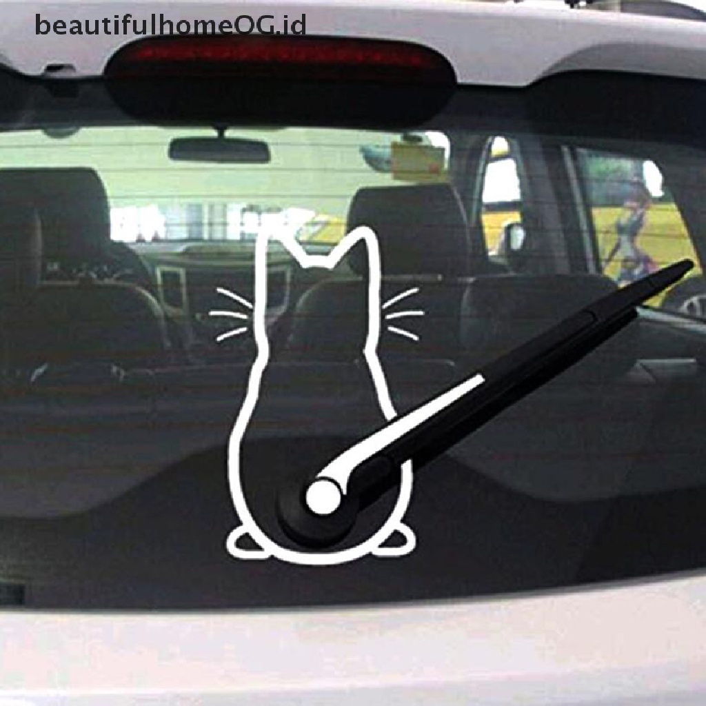 Stiker Wiper Kaca Belakang Mobil Motif Kucing Bergerak