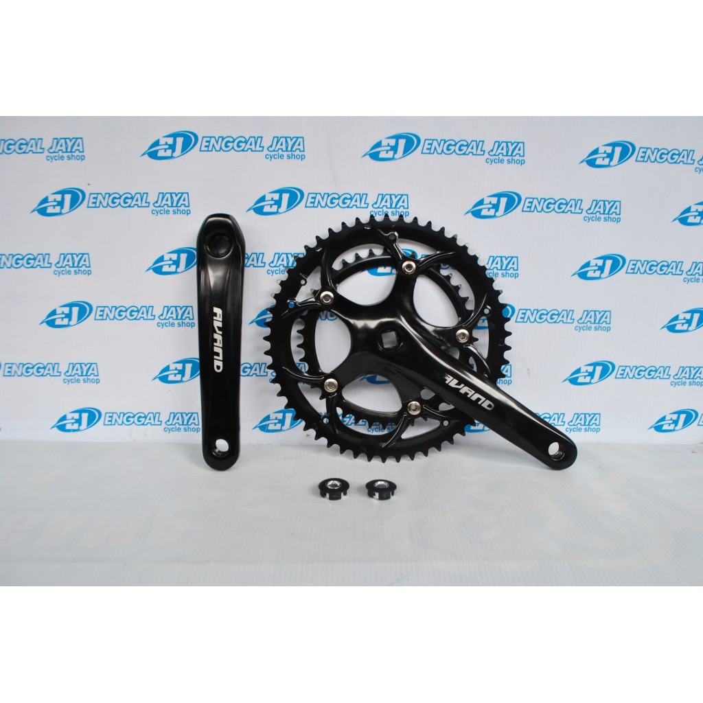 Crank Set Double United Avand Alloy 39T 53T BB Kotak - Crankset Avand Balap Roadbike Seli Minion Min