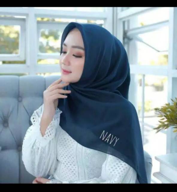 Hijab Segiempat Bella Square Pollycotton / Plain Bellasquare Pollycotton Cuci Gudang