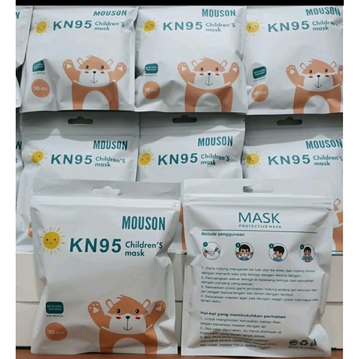 Masker Anak KN95 Mouson 5D 5 Ply ,Masker KN 95 Anak Mouson 5D