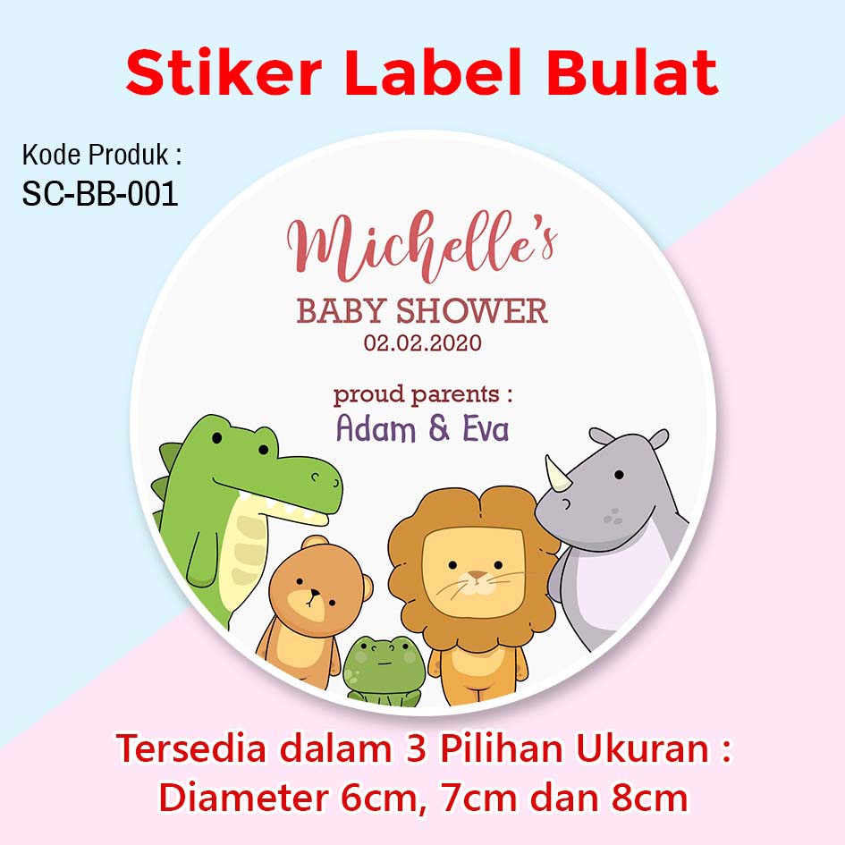 

STIKER LABEL TEDAK SITEN BABY SHOWER TUMPENG MINI SOUVENIR CUTE ANIMAL