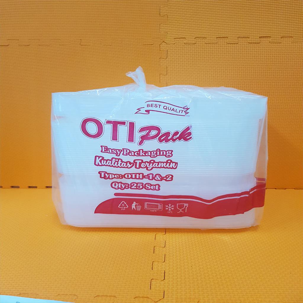 BISA RETUR! ISI 25 PC Thinwall Bento Box Sekat 4 Tutup  OTH-1 KOTAK MAKAN PLASTIK OTIPACK