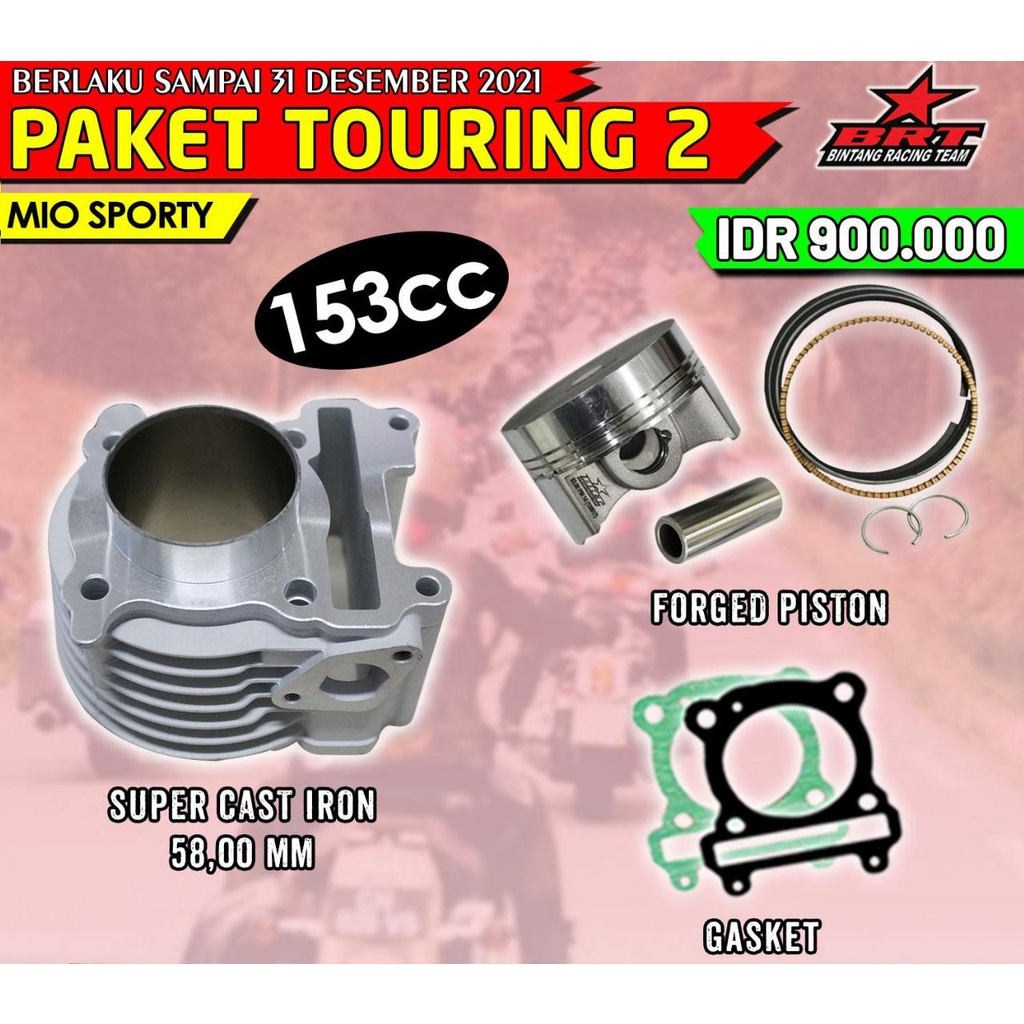 BORE UP MIO SPORTY ( BLOK CAST IRON + PISTON 58 ) BRT