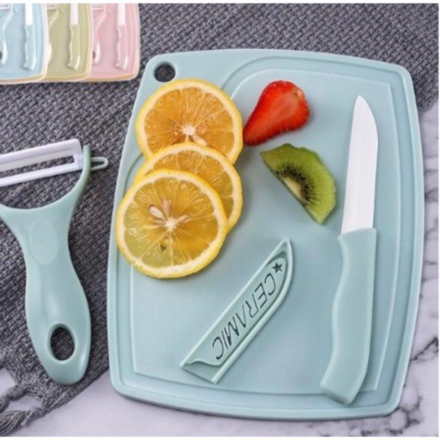 [RA] PISAU DAPUR KERAMIK SET 3 IN 1 CERAMIC + TALENAN