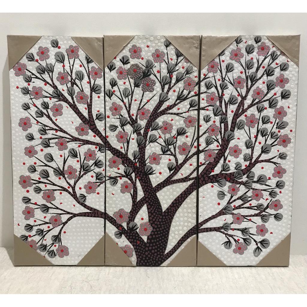 

LUKISAN BUNGA (3 PCS) BAHAN CANVAS 60x50cm