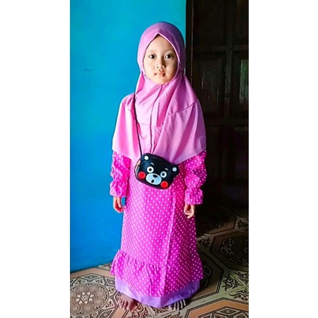 GAMIS POLKADOT ANAK PEREMPUAN / GAMIS POLKADOT ANAK USIA 3 SAMPAI 4 THN