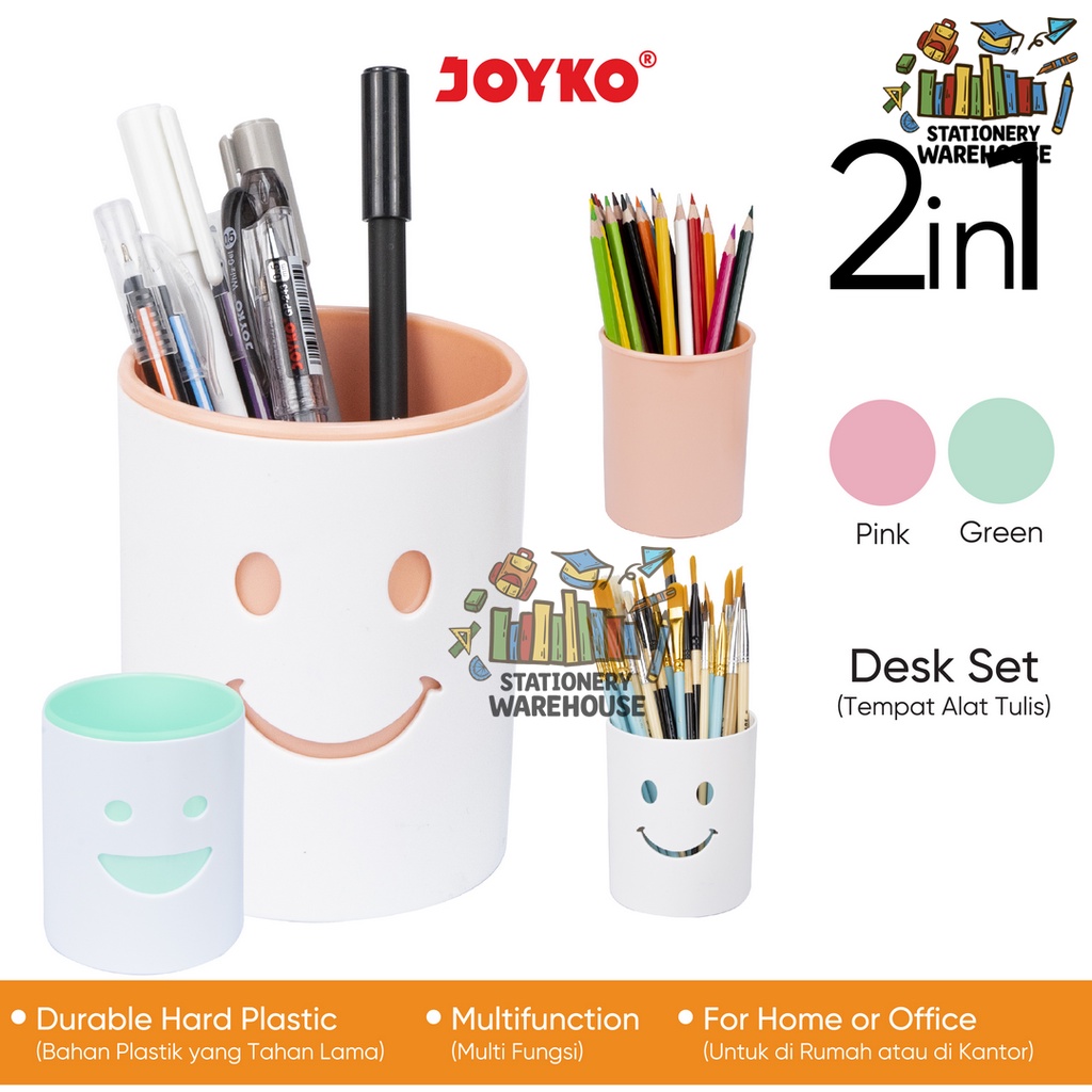 

Tempat Alat Tulis Desk Set Pen Holder DS-56 2 In 1