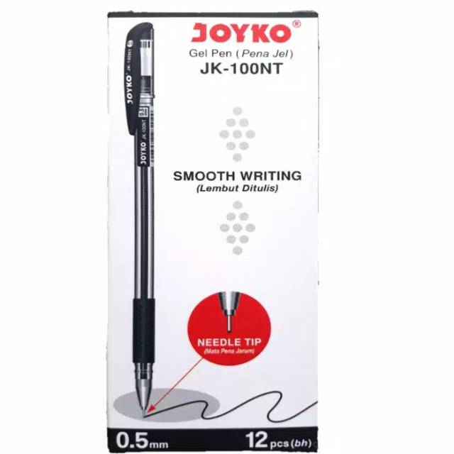 

Pulpen Gel Joyko JK-100NT Tinta Hitam 1Box Isi 12Pcs