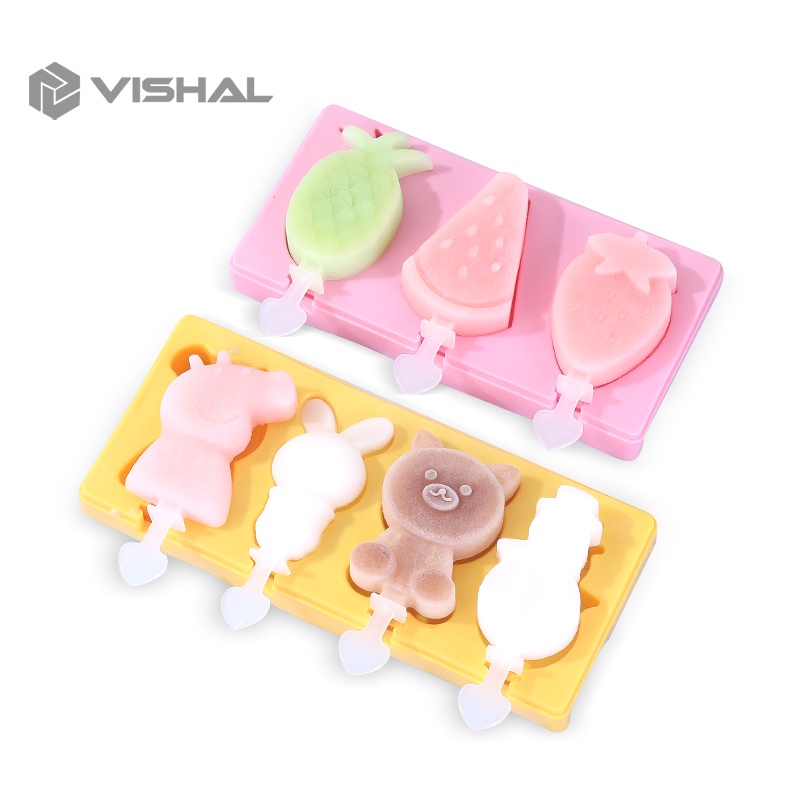 VISHAL Cetakan Ice Cream Silikon / Ice Cream Mold Dapur Cetakan Silikon Es Krim Musim Panas DIY VS-99