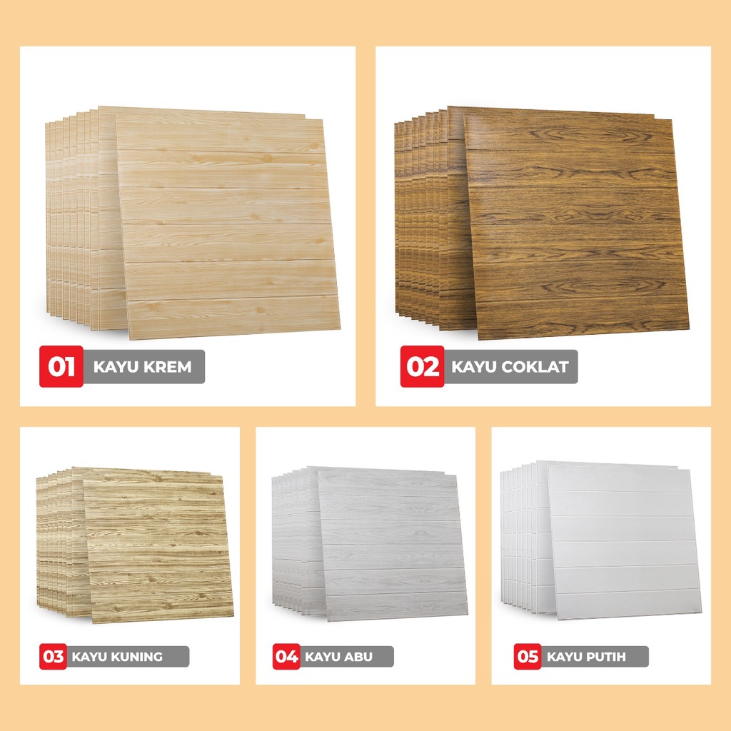 WALLPAPER FOAM WALLFOAM BATA, PLAFON, KAYU 3D PROMO-WOOD SERIES
