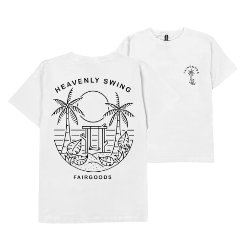 BAJU KAOS DISTRO PRIA FAIRGOODS HEAVELIY SURFING WHITE