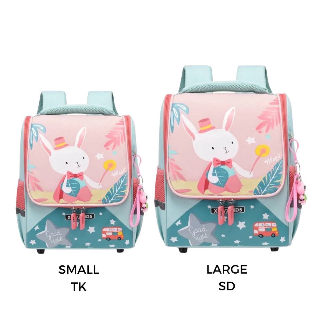 Skoola Tas Sekolah Anak Perempuan TK SD Ransel Kelinci Free Keychain - Rabbit Wonderland