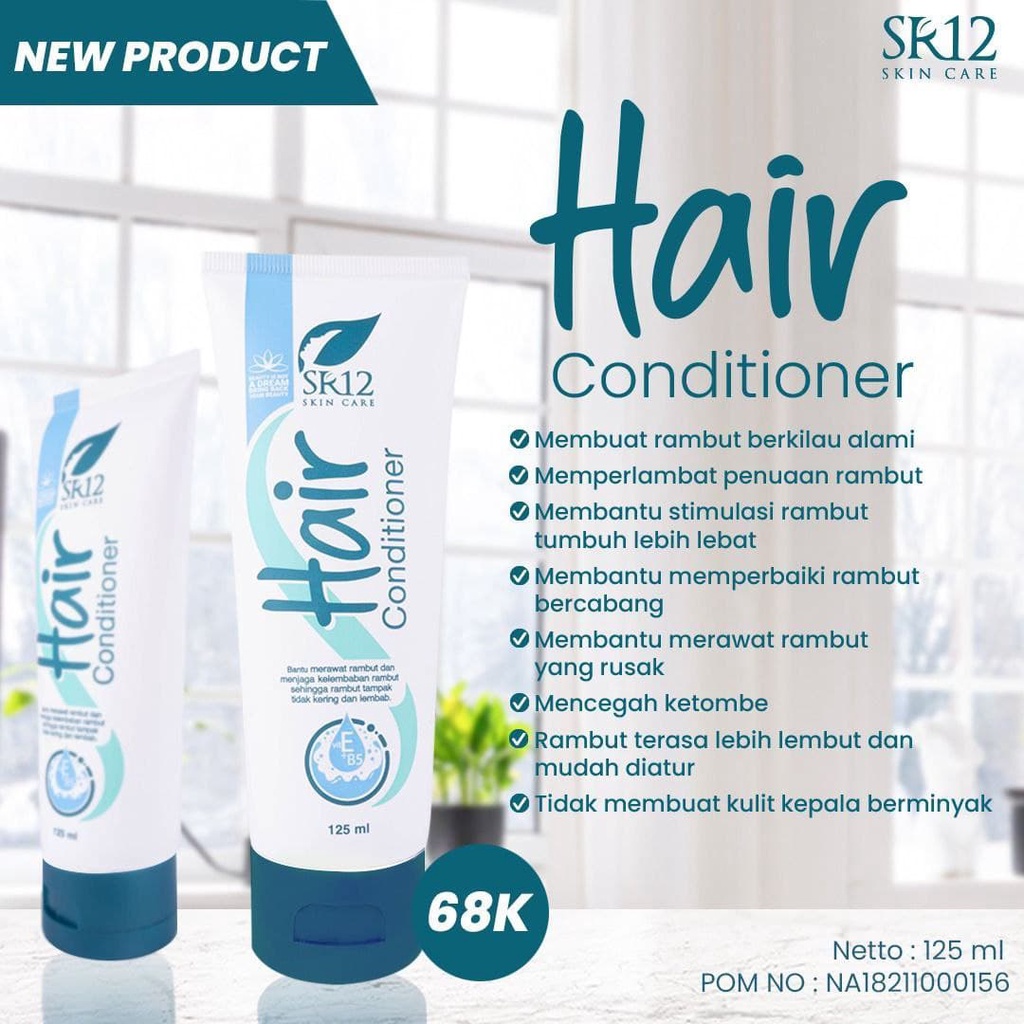 Hair Conditioner SR12 Kondisioner Melembutkan Rambut Pencegah Anti Ketombe Rambut Hitam Berkilau