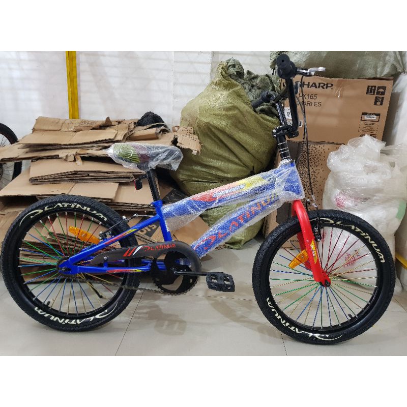 Sepeda BMX 20 inch PLATINUM ( BAN JUMBO ) ( Warna Biru / Blue )
