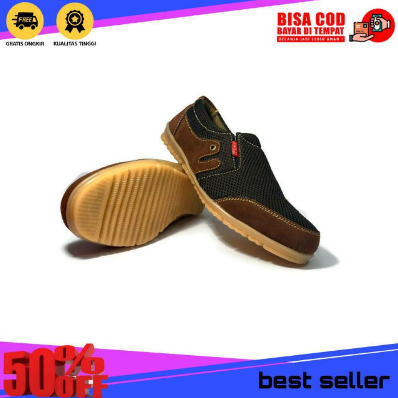 Vardo sepatu pria slip on kasual elegan original size 38-43