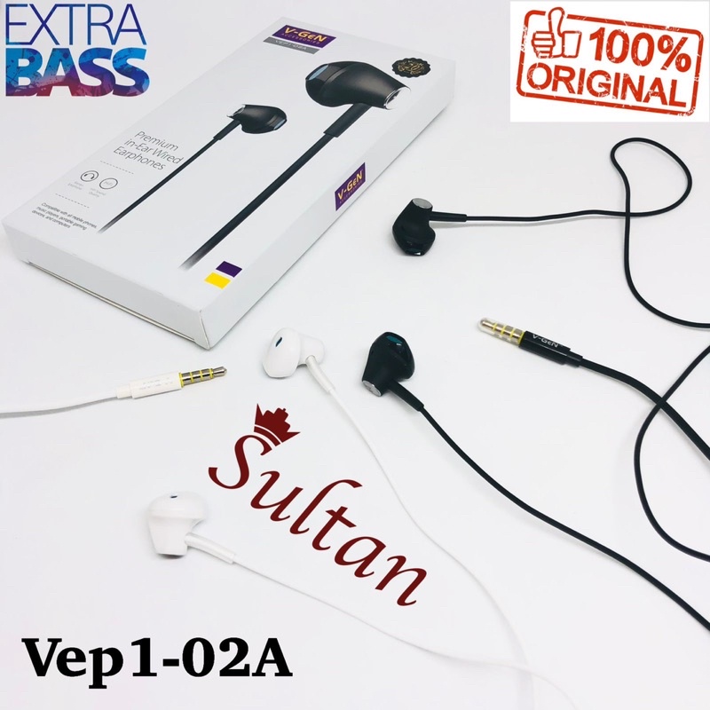 HANDSFREE V-GEN VEP1-102  WHITE EARPHONE V-GEN VEP1-102 PROMO SEN