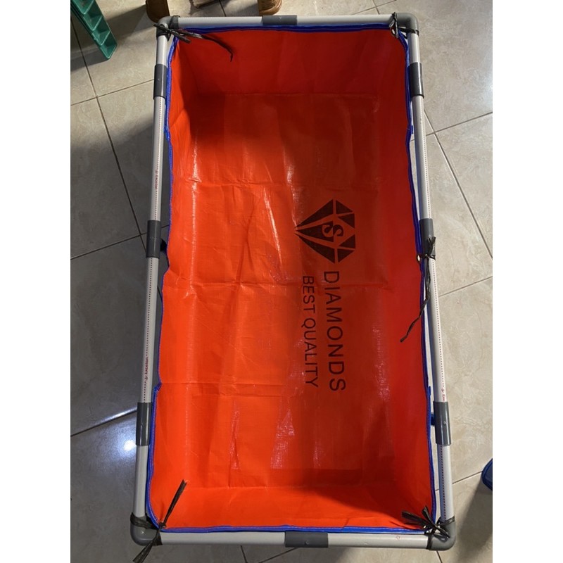 terpal kolam ikan  + rangka nya ukuran 100x50x25