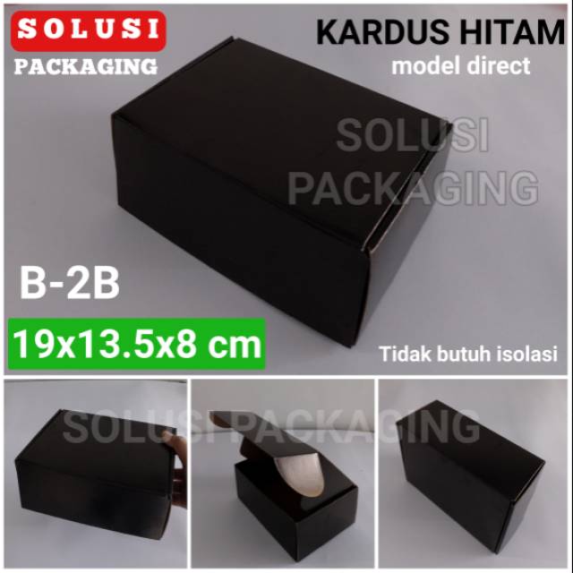 

10 pcs KARDUS KOTAK B-2 HITAM POLOS KARTON BOX PACKING DUS DOS CORRUGATED