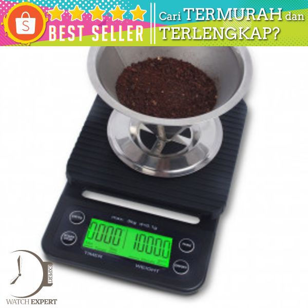 Taffware Digipounds Timbangan Dapur 5kg 0.1g dengan Timer - MS-K07 - Black