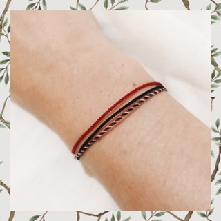 1 set gelang  Tri Datu  polos merah polos hitam gelang  