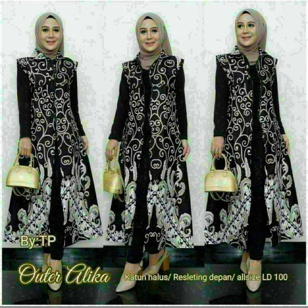 Outer batik JUMBO ld 110cm motif terbaru longcardi terlaris ld 120 Outer Batik Wanita