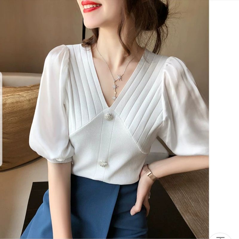 MDLV ~ 3523 Knit Vanesa Tops Blouse Premium Blouse Import Knit Top Knit Fashion Atasan Premium Atasan Import Fashion Import