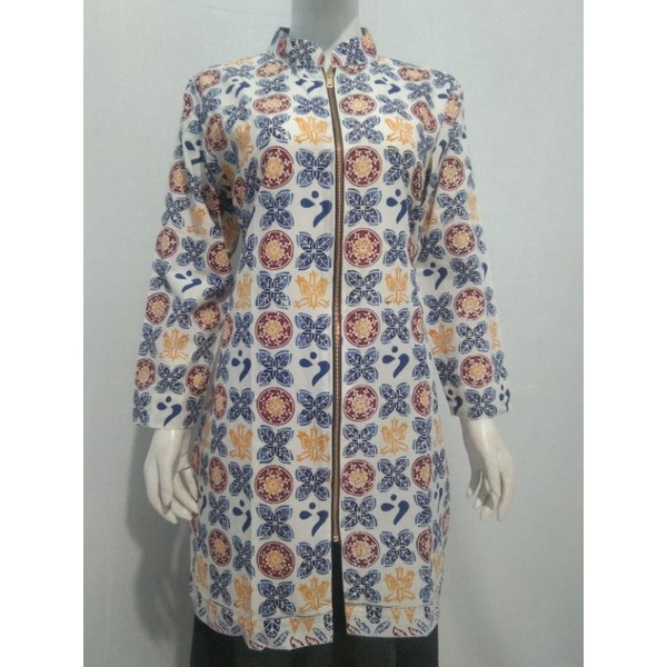 Baju seragam BKKBN terbaru motif Bangga Kencana modell tunik pakai resleting jaket