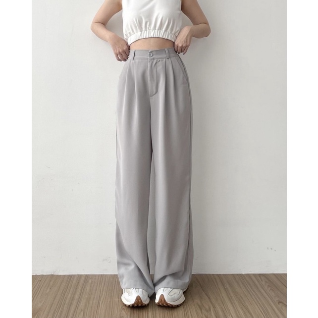 Basic Korean Loose Pants | Celana Kulot highwaist | Celana anti kusut