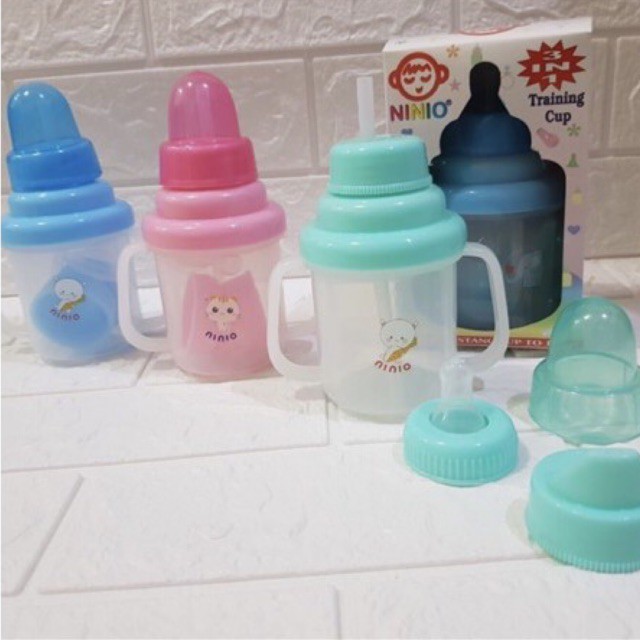 Ninio Baby Training Cup 3in1 F-338 - Botol Minum Cangkir bayi