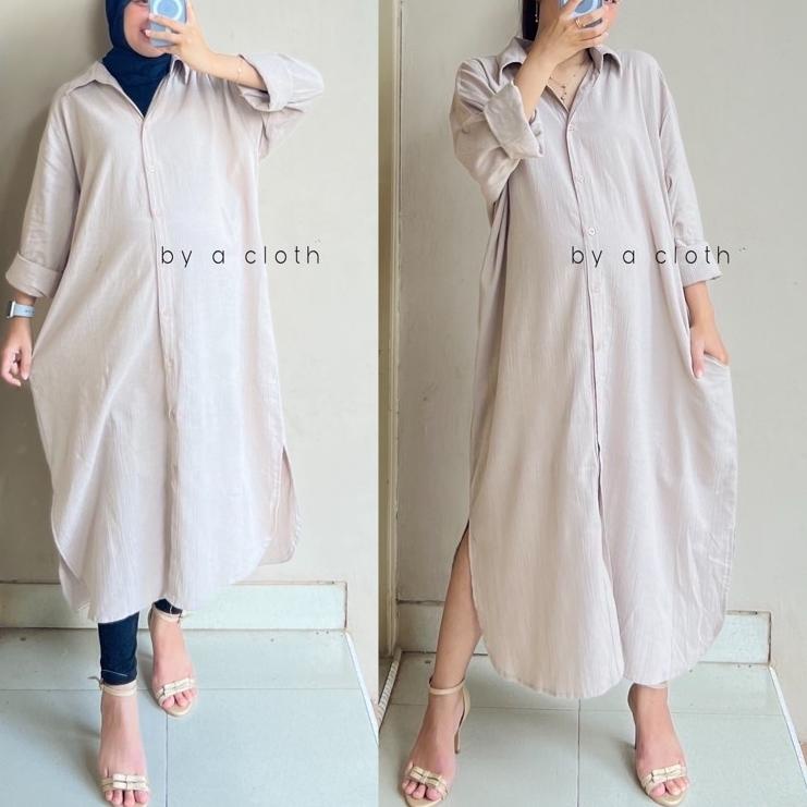 Terbaik.. Samantha Linen Dress - Dress Linen Casual Wanita - ShirtDress